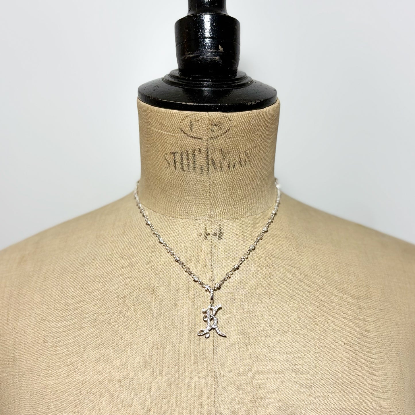 SMALL MEDIVAL INITIAL PENDANT "K"