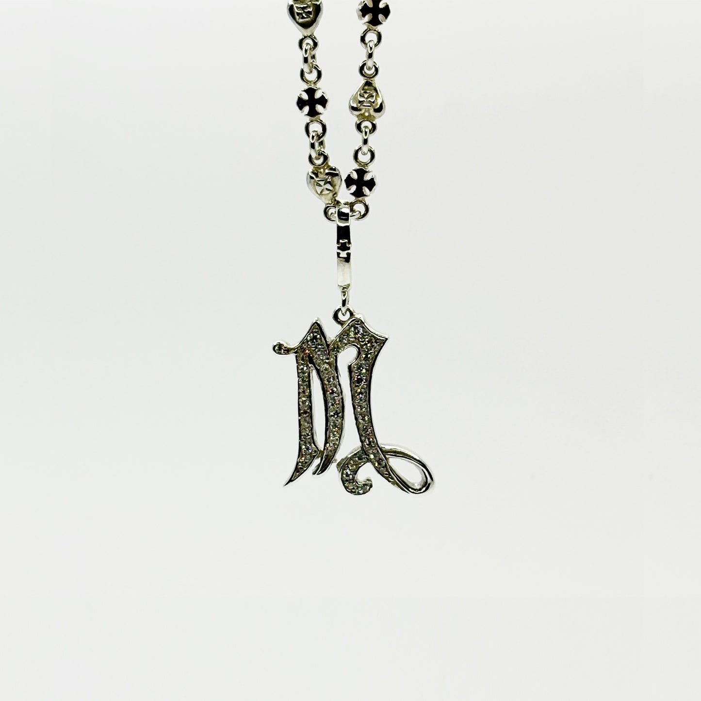 SMALL MEDIVAL INITIAL PENDANT "M"