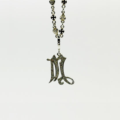 SMALL MEDIVAL INITIAL PENDANT "M"
