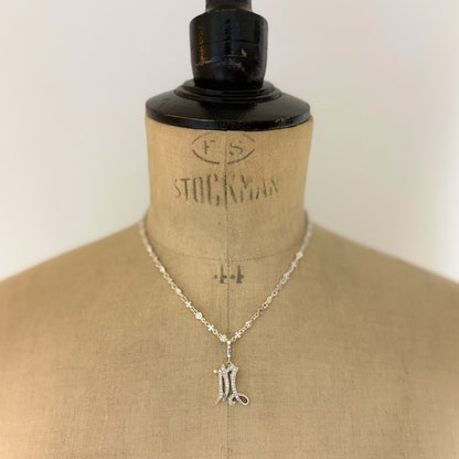 SMALL MEDIVAL INITIAL PENDANT "M"