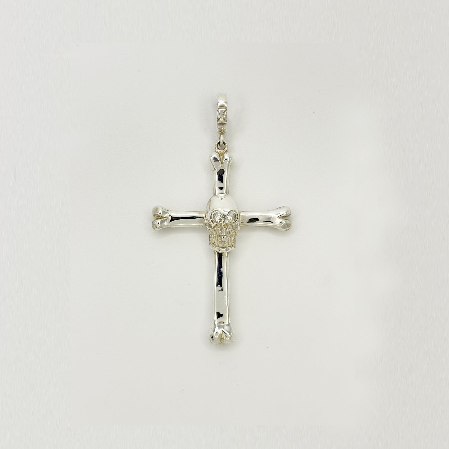 LOREE RODKIN SKULL BONE CROSS PENDANT
