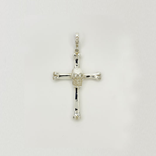 LOREE RODKIN SKULL BONE CROSS PENDANT