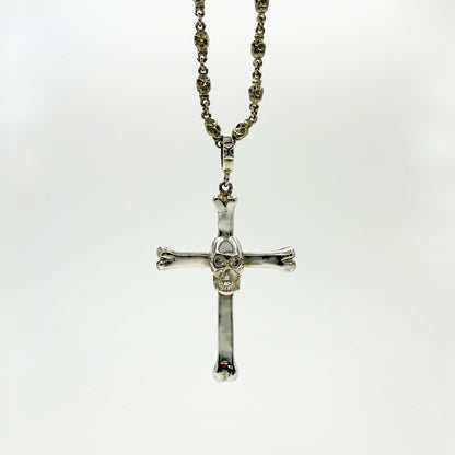 LOREE RODKIN SKULL BONE CROSS PENDANT