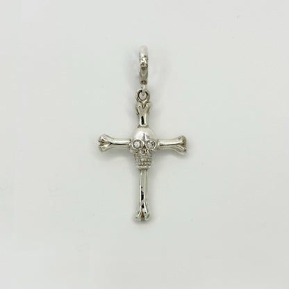 LOREE RODKIN SKULL BONE CROSS PENDANT