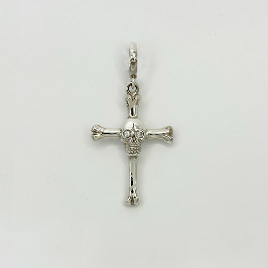 LOREE RODKIN SKULL BONE CROSS PENDANT