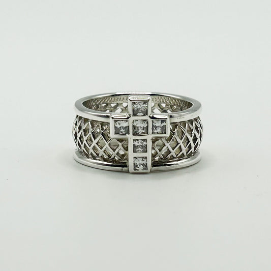 LOREE RODKIN MESH CROSS RING